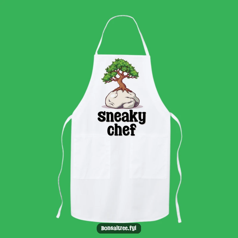 Funny Bonsai Apron: Peeking Eyes, Rock Hiding Kitchen Fun