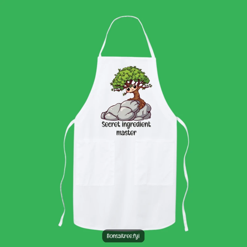 Funny Bonsai Tree Apron: Mischievous Hider Chef Design, Humorous Kitchen Gift