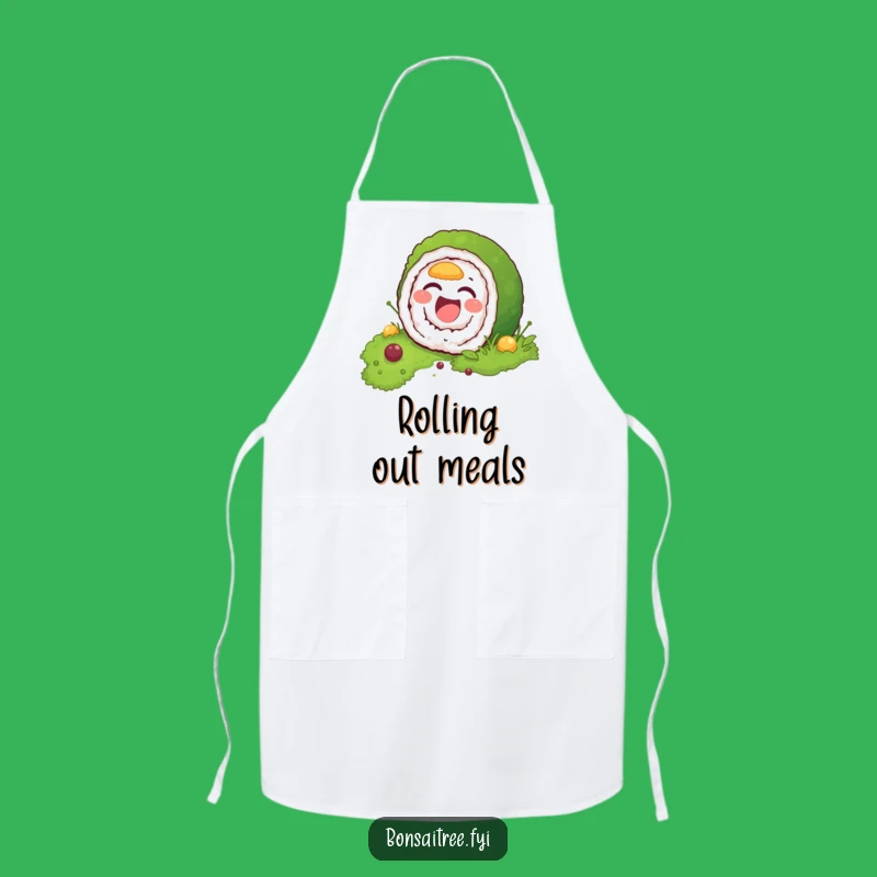 Funny Sushi Moss Apron: Cook with Hilarious Roll Camouflage!