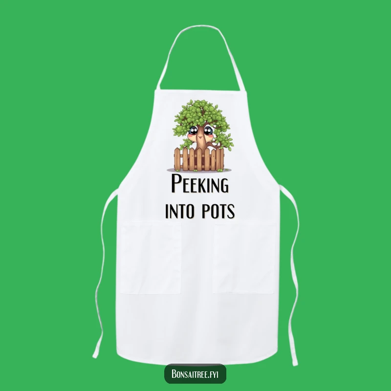 Funny Kitchen Bonsai Fence Apron: Wide-Eyed Tree Gift