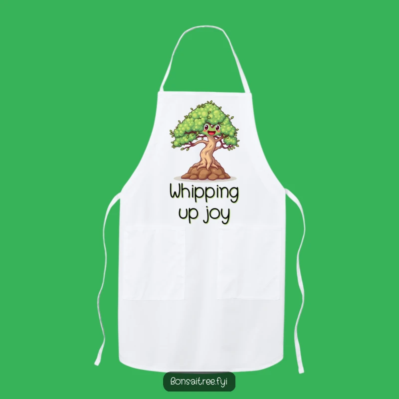Funny Happy Bonsai Dancing Apron - Cheerful Kitchen Companion