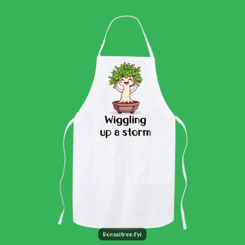 Funny Bonsai Tree Apron: Wiggle Dance Chef Design, Humorous Kitchen Gift