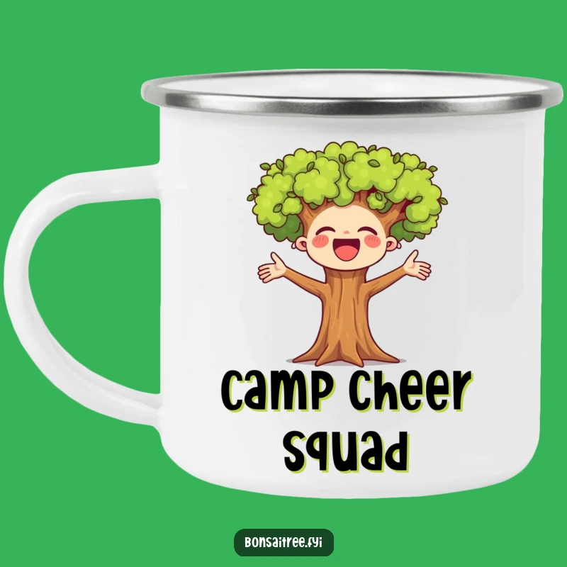 Funny Cheerful Bonsai Tree Camping Mug: Your Happy Companion on Adventures
