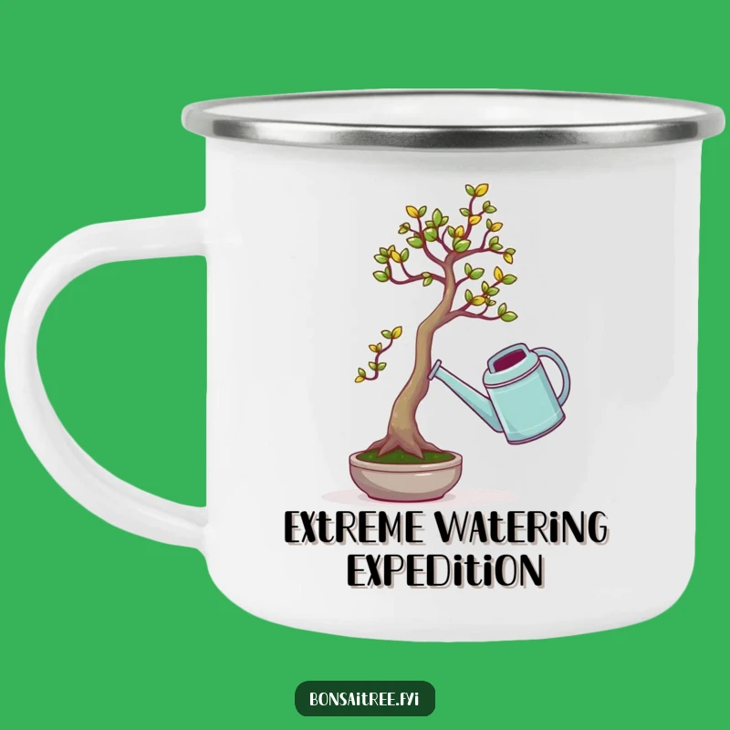 Funny Bonsai Tree Watering Can Camping Mug: Adventure Humor for Outdoor Lovers