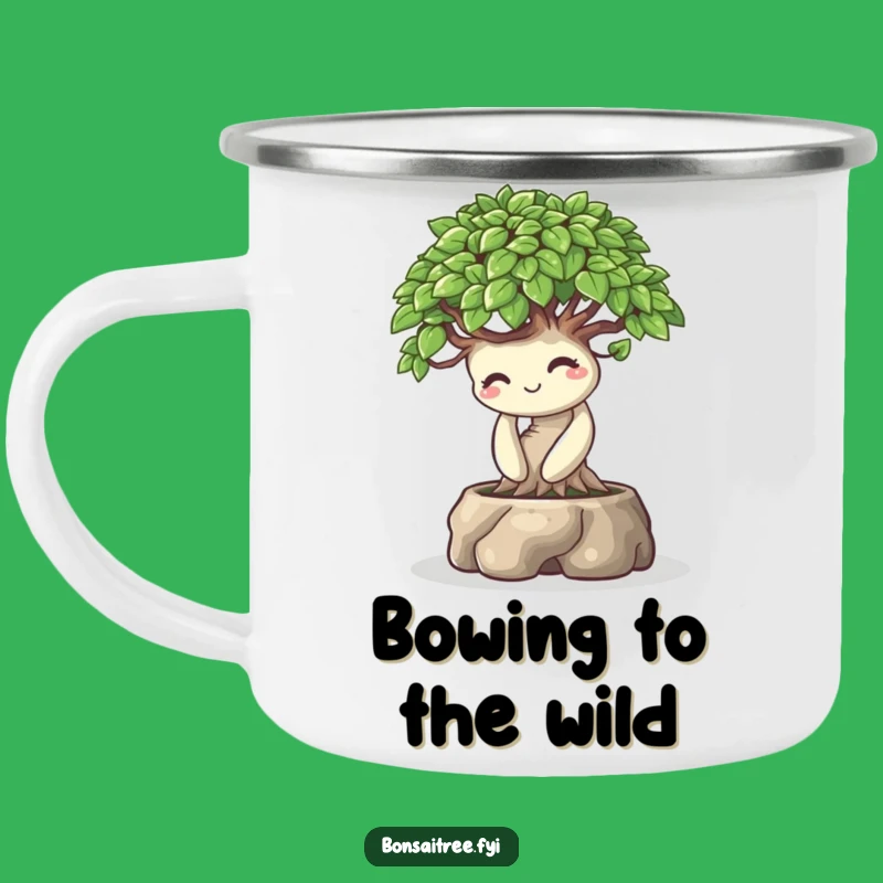 Funny Campfire Bonsai Bow Mug: Playful Smile Gift