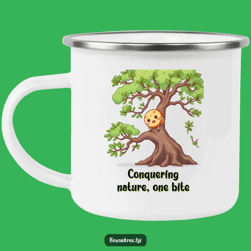 Funny Cookie's Bonsai Climb Camping Mug: Adventure Brews with This Hilarious Cup!