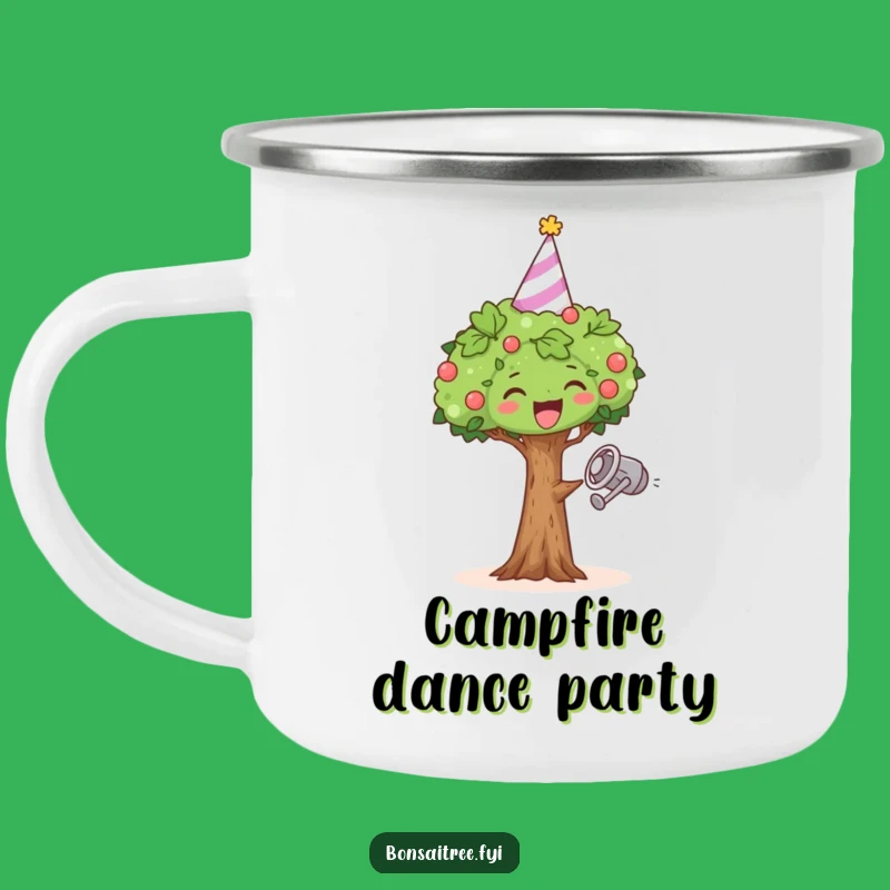 Funny Dancing Bonsai Camping Mug: Trailside Party, Fun Outdoors Gift
