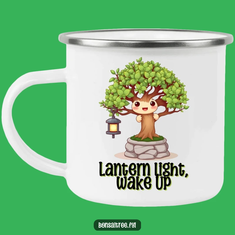 Funny Peek-a-Boo Bonsai Lantern Camping Mug: Whimsical Adventure Drinkware