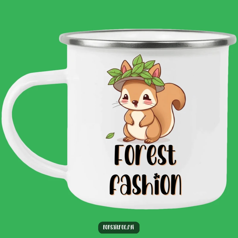 Funny Squirrel Leaf Hat Camping Mug - Your Companion for Outdoor Adventures