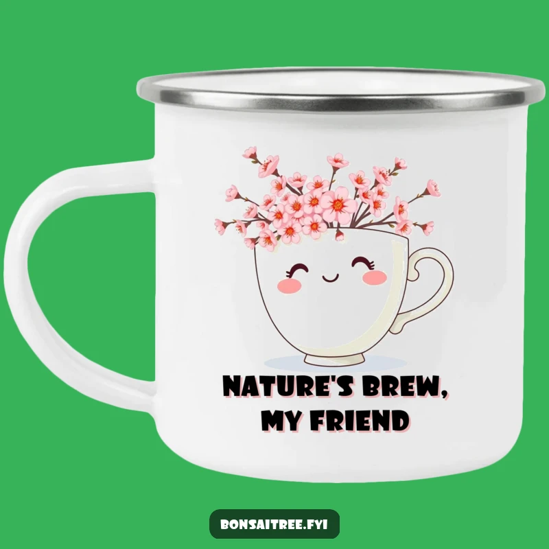 Funny Teacup Blossoms Camping Mug: Cheerful Floral Brews for Adventures!
