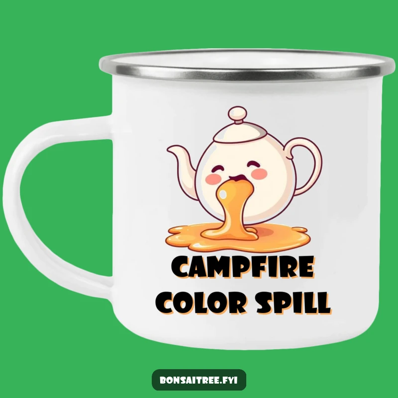 Funny Teapot Camping Mug - Adventure Brews in Rainbow Colors