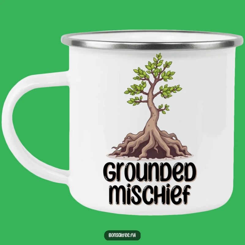 Mischievous Bonsai Roots Camping Mug: Your Adventure Buddy for Fun, Rugged Funny Gift