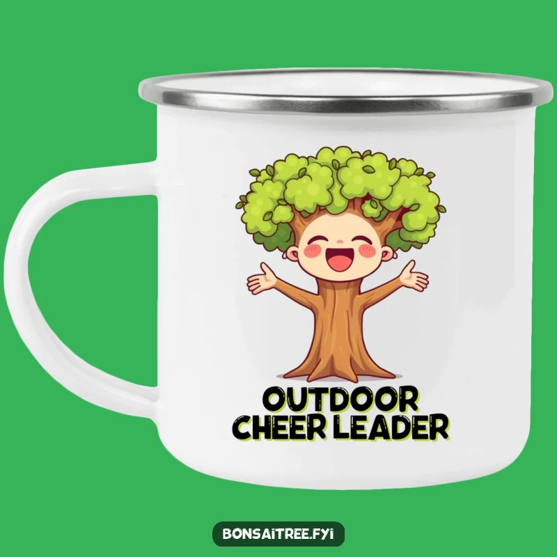 Funny Cheerful Tree Camping Mug, Your Happy Companion Outdoors