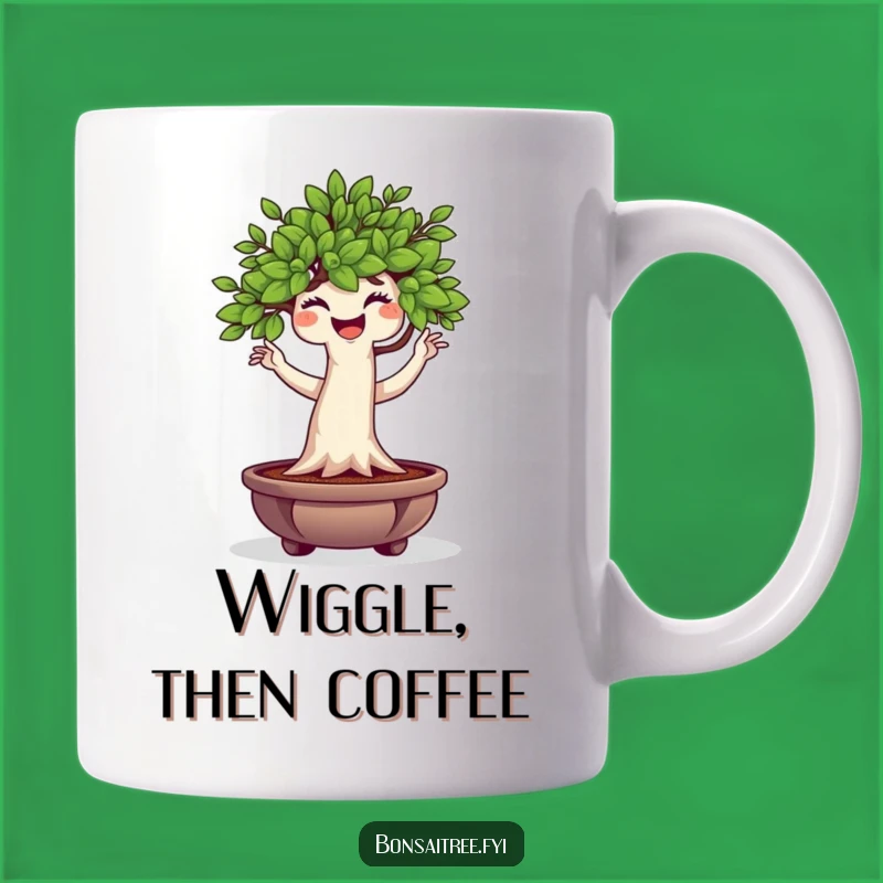 Funny Bonsai Tree Mug: Wiggle Dance Character, Perfect Humorous Gift for Plant Lovers