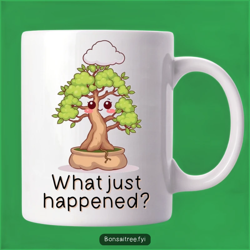 Funny Surprised Bonsai Mug: Cloud Sprout, Whimsical Reaction, Unique Gift