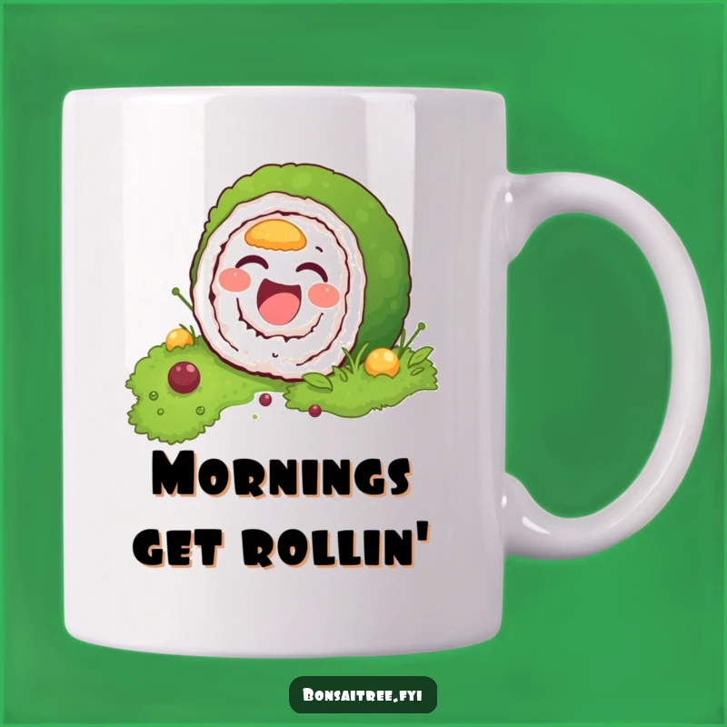 Funny Sushi Moss Mug: Hilarious Roll Camouflage & Laughing Gift!