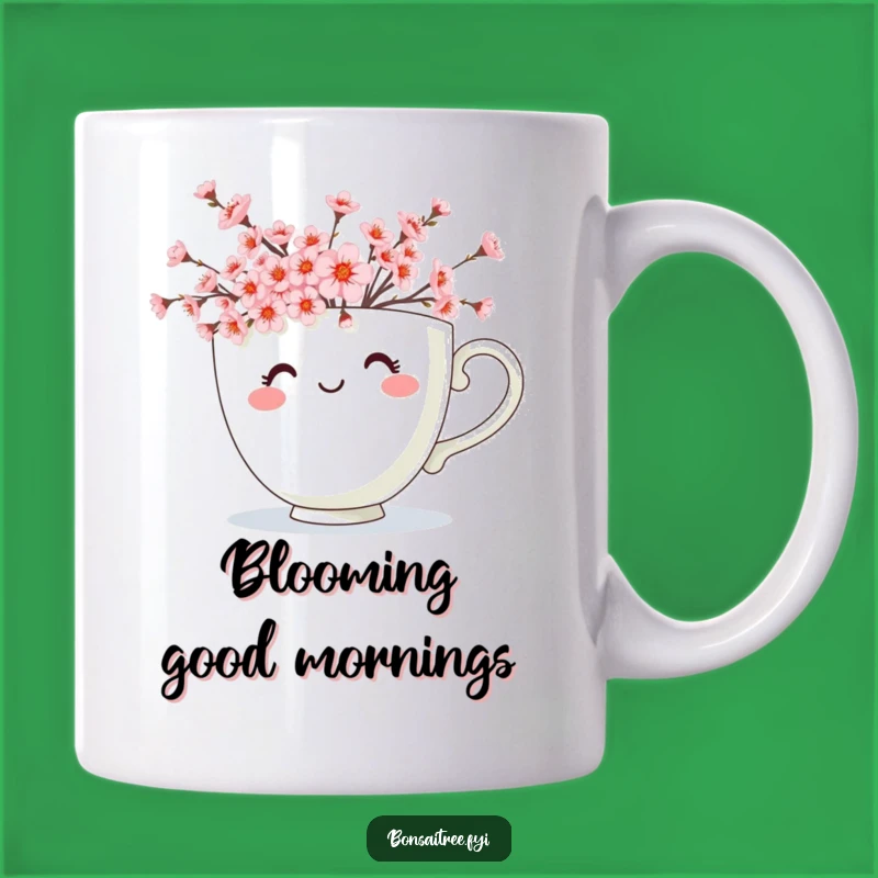 Funny Teacup Blossoms Mug: Cheerful Overflowing Floral Delight Gift!