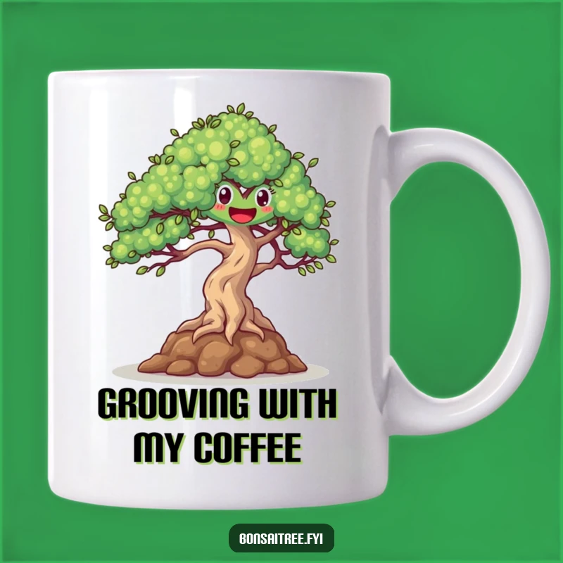 Funny Happy Bonsai Dancing Mug - Joyful Gift for Plant and Dance Lovers