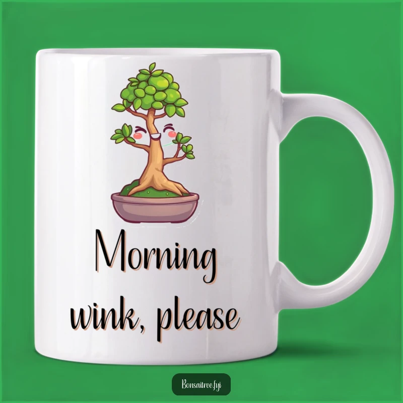 Funny Winking Bonsai Smiley Face Mug, A Hilarious Gift for Tree Lovers