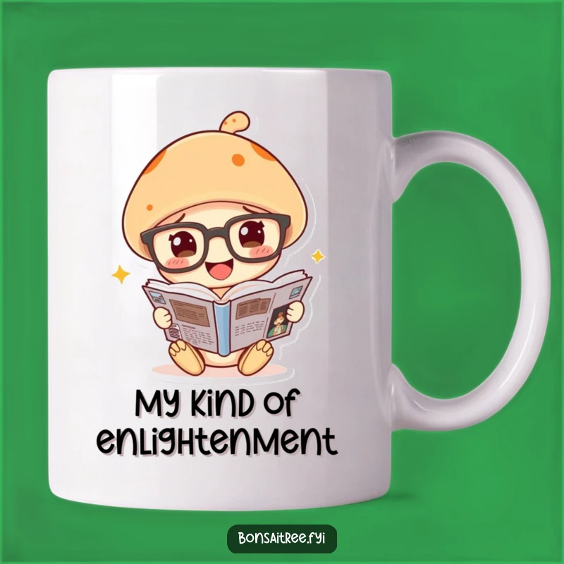 Funny Mushroom Reading Comic Mug - Perfect Giggle Gift for Bookworms