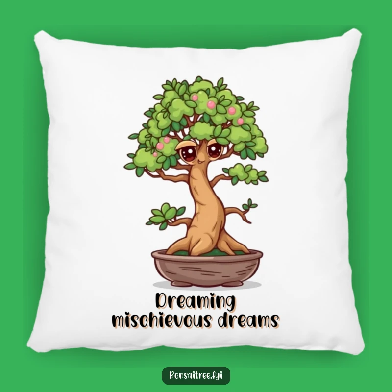 Funny Winking Bonsai Pillow: Cozy Mischief for Humorous Decor