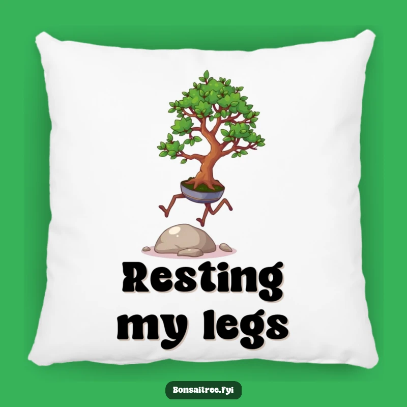 Funny Bonsai Pillow: Hopping Legs, Pebble Jump, Cozy Whimsy