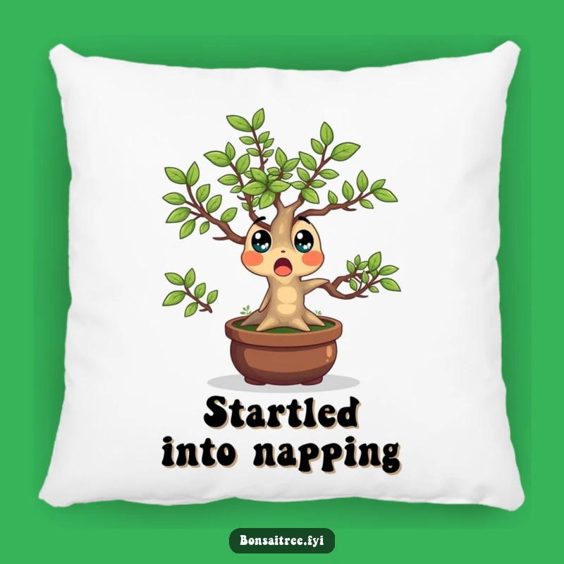 Funny Bonsai Tree Pillow: Surprised Leaves Comfort, Adorable Humorous Decor Gift