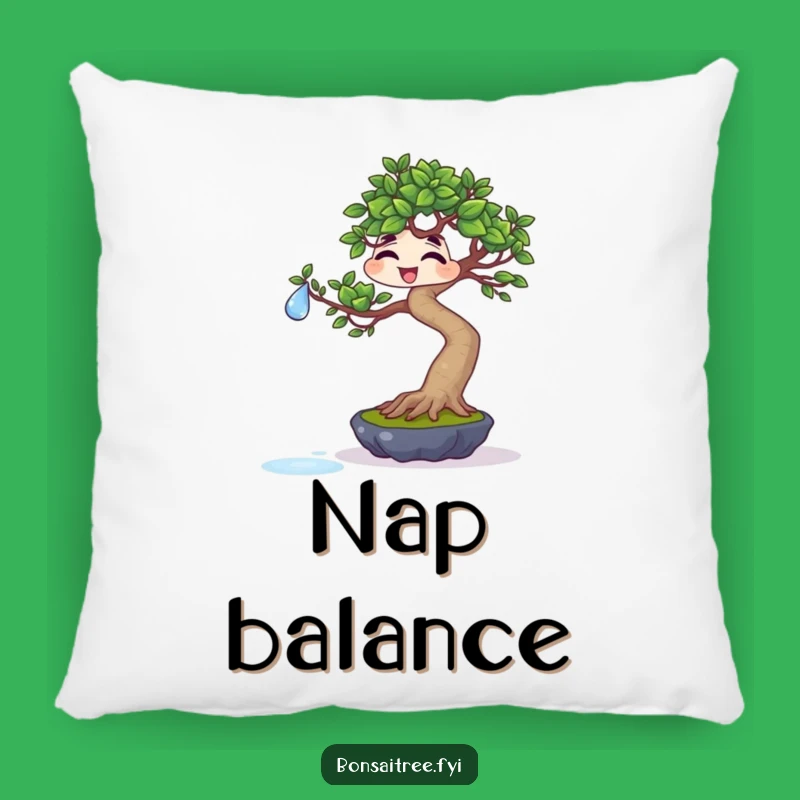 Funny Giggling Bonsai Water Drop Pillow: Cozy Humor & Comfort Gift