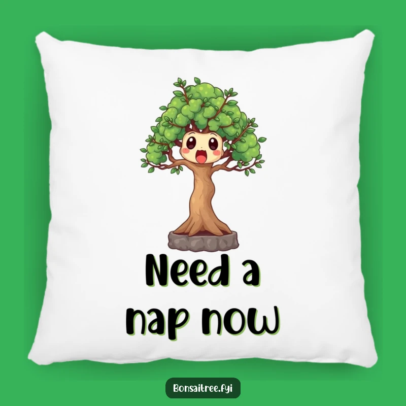 Funny Surprised Bonsai Tree Pillow - Cozy Comfort with a Hilarious Twist