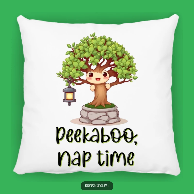 Funny Peek-a-Boo Bonsai Lantern Pillow: Cozy Comfort with Garden Whimsy