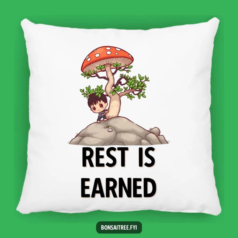 Funny Bonsai Mushroom Push Pillow: Hilarious Comfort for Determined Decor