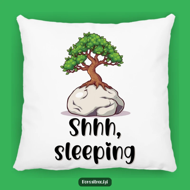 Funny Bonsai Pillow: Peeking Eyes, Rock Hiding Comfort
