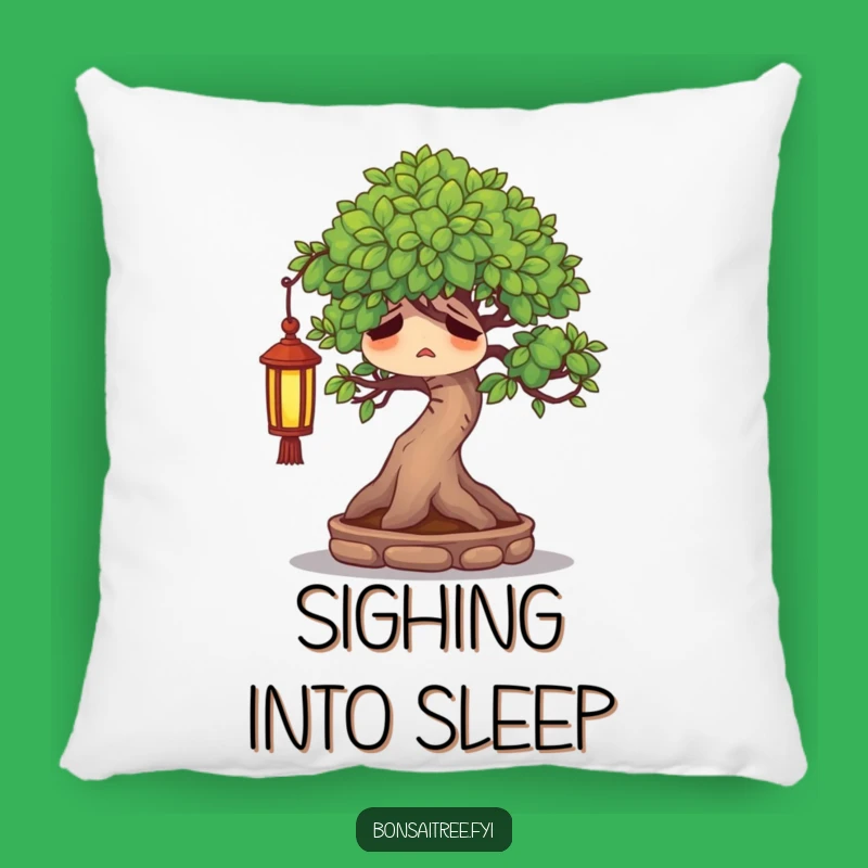 Funny Weary Bonsai Tree Pillow - Content Sighing Cushion, Perfect Gift