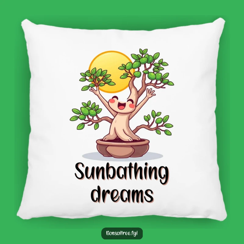 Funny Beaming Bonsai Sun Stretch Pillow: Cozy Joy & Comfort Gift