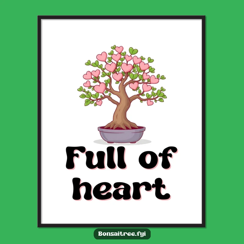 Funny Heart Leaf Bonsai Tree Digital Art: Instant Downloadable Love