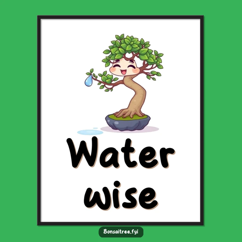 Funny Giggling Bonsai Water Drop Digital Art: Hilarious Downloadable Gift