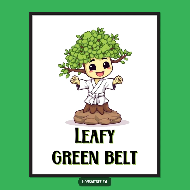 Funny Happy Bonsai Karate Chop Digital Art: Instant Energetic Decor