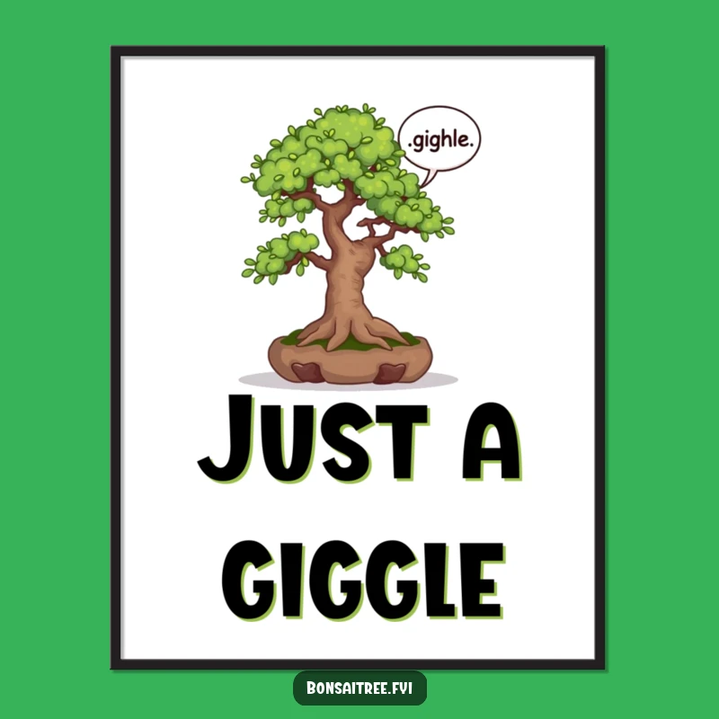 Funny Giggle Bonsai Tree Digital Art: Instant Downloadable Humor