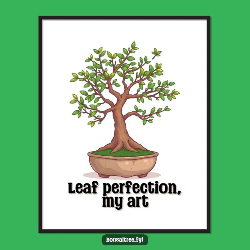 Funny Bonsai Tree Juggling Leaves Digital Art - Instant Humorous Decor Gift