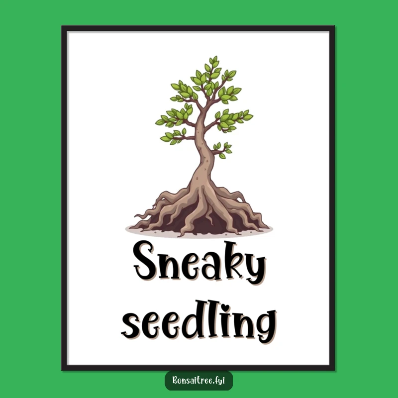 Mischievous Bonsai Roots Digital Art: Instant Playful Vibe for Your Walls, Fun Funny Gift