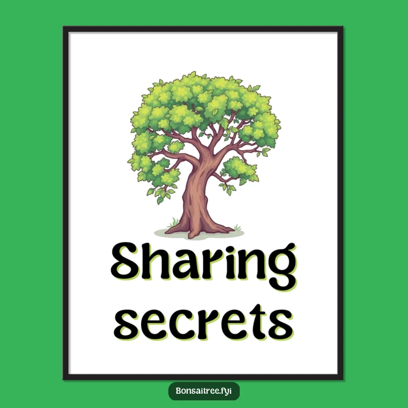 Funny Secret Keeper Bonsai Tree Digital Art: Instant Downloadable Mystery