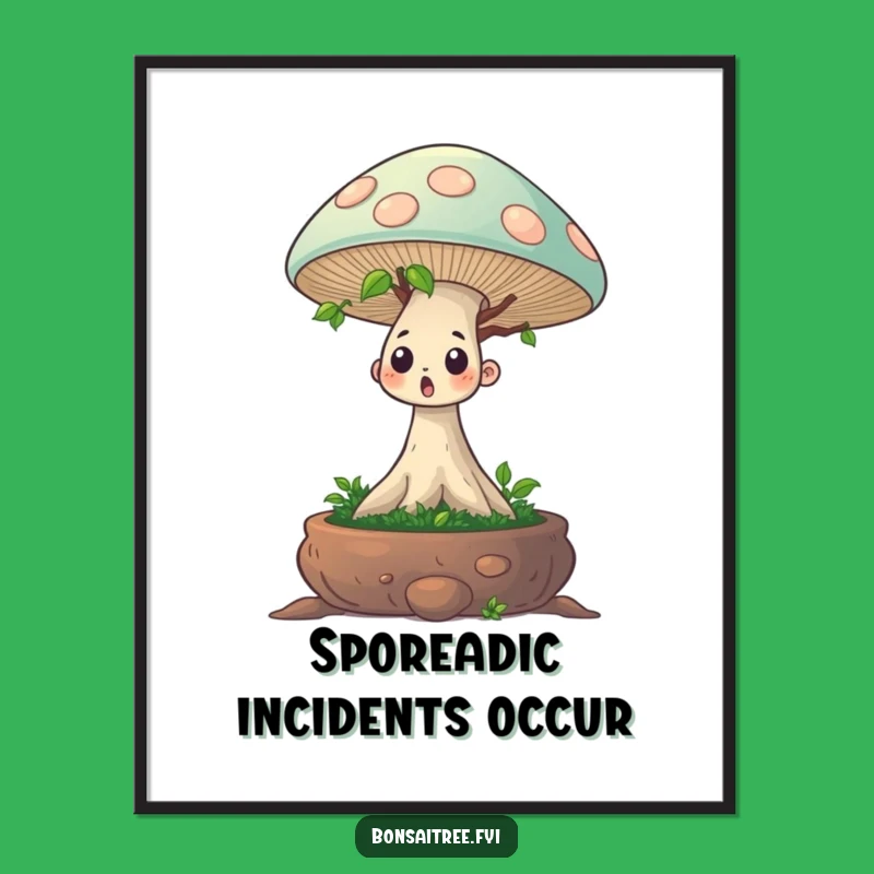 Funny Bonsai Mushroom Surprise Digital Art: Instant Hilarious Decor