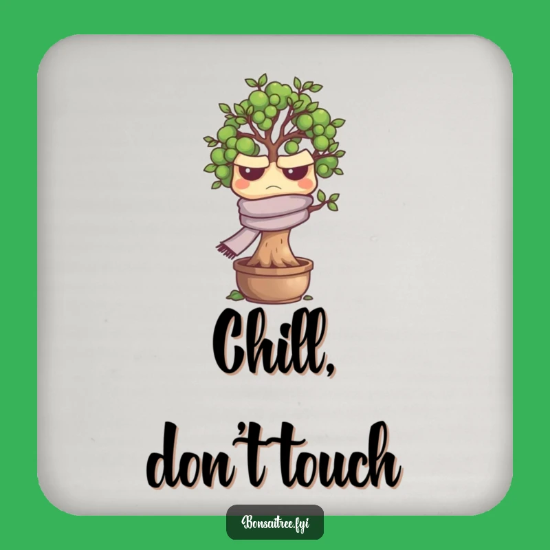 Funny Grumpy Bonsai Tree Coaster Set - Protect Surfaces with Leafy Sarcasm