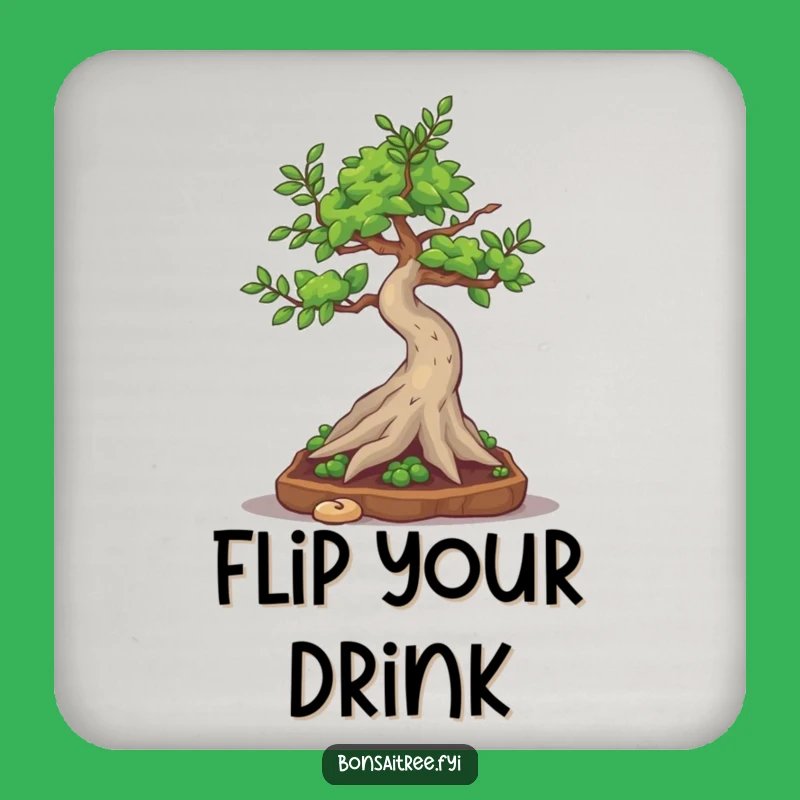 Funny Bonsai Tree Somesault Coaster - Silly Action Protector, Great Gift