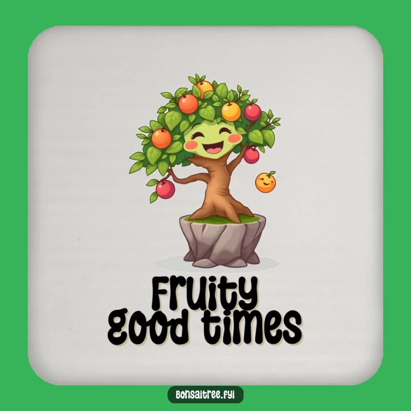 Funny Joyful Bonsai Tree Coaster - Bouncing Fruit Protector, Great Gift