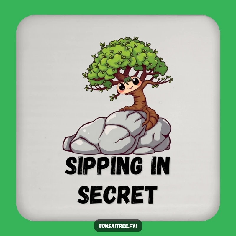 Funny Bonsai Tree Coaster: Mischievous Hider Protection, Hilarious Home Gift