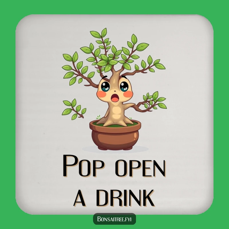 Funny Bonsai Tree Coaster: Surprised Leaves Protection, Hilarious Home Gift