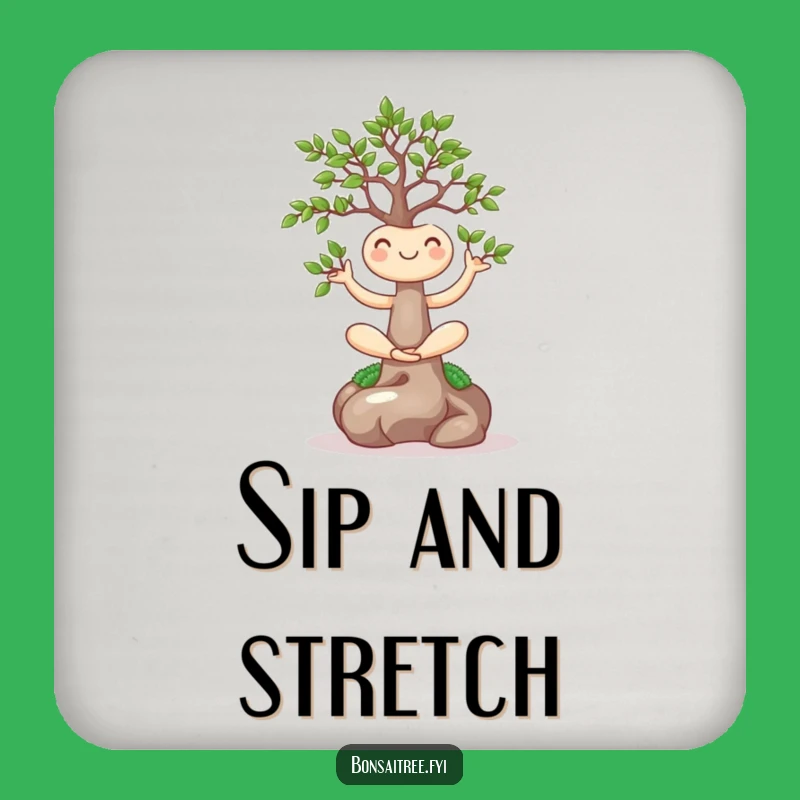 Funny Yoga Bonsai Drink Coaster: Protect Surfaces with Peace and Giggles, Novelty Funny Gift