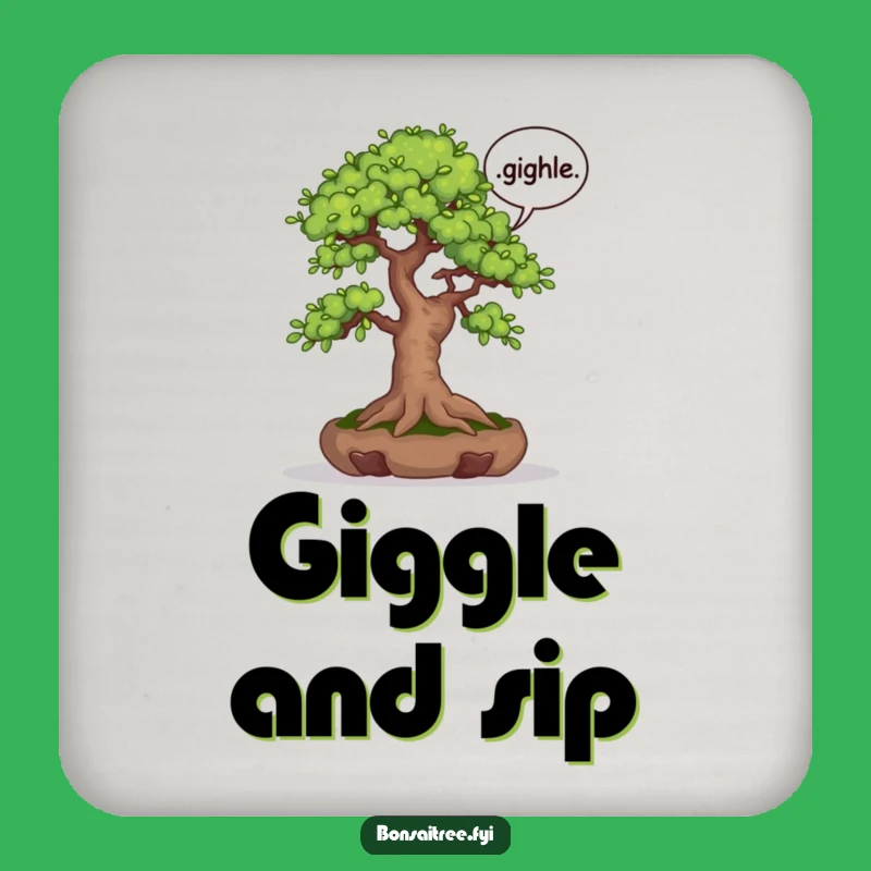 Funny Giggle Bonsai Tree Coaster Set: Protect Surfaces with Humorous Charm