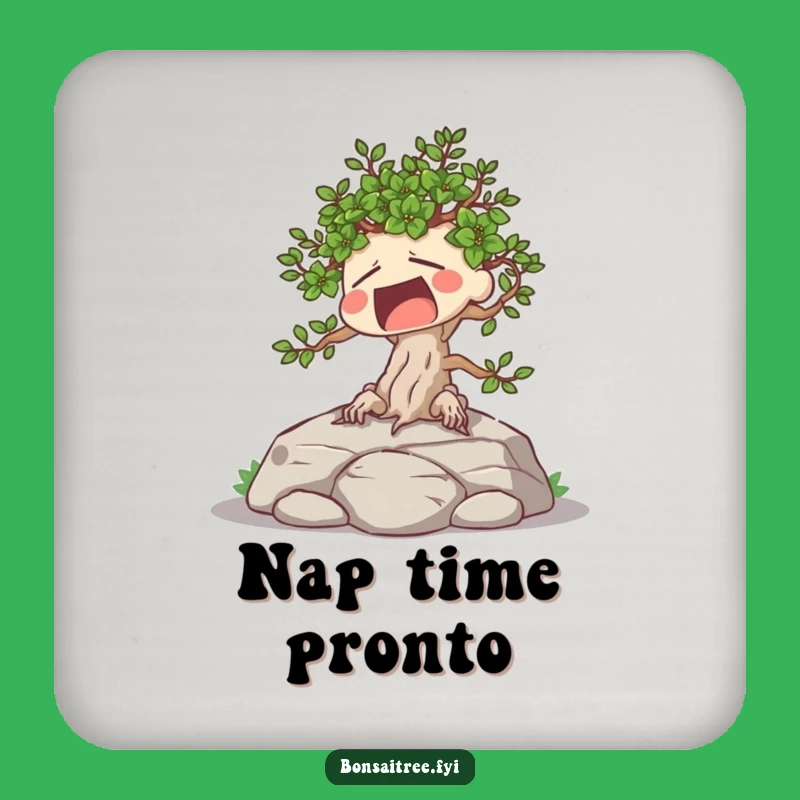 Funny Tired Bonsai Coaster Set: Protect Surfaces, Relaxed Style